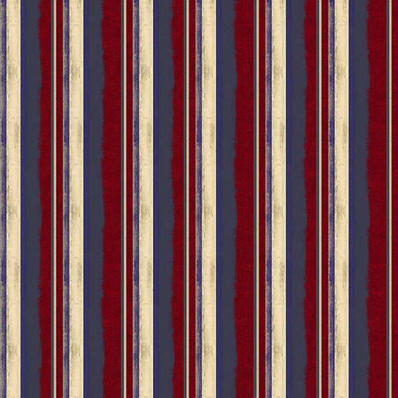 Clothworks Land That I Love Stripes Dark Red Y2415-83