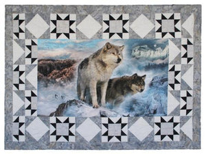 Hoffman Fabrics Call of the Wild Border Kit Star Ice CWBKIT-176-ICE 45" X 61" Panel is not included