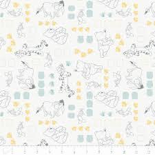 Camelot Cottons Winnie the Pooh White 85430101 02