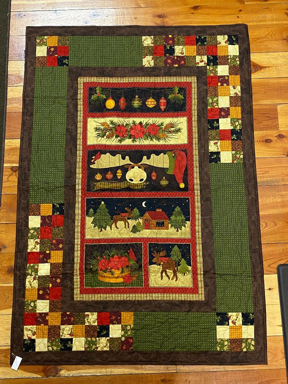 Christmas Moose Finished Quilt 57 X 40