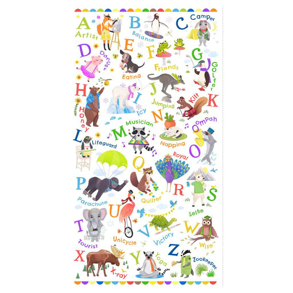 Clothworks Animal Kingdom Alphabet Panel Clothworks Y3921-1
