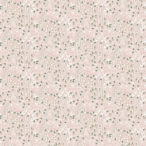 Clothworks Hunny Bunny Packed Floral Pale Pink Y3720-132