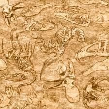 QT Fabrics Lost World Fossils 26803-E DARK TAN