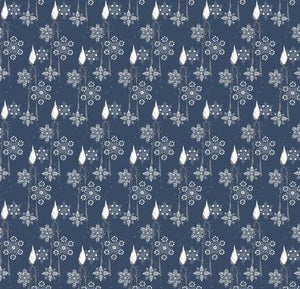 Freespirit Fabrics Mid Cent Christmas Candle PWFS046.BLUEX