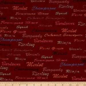 Fabri-Quilt Inc Wine Country Words 11229691