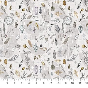 Figo Fabrics Forest Fable Branches Taupe Multi DP90349 12