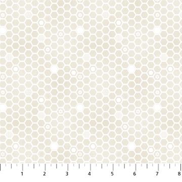 Figo Fabrics Honey Bloom Hexies White 90470-10
