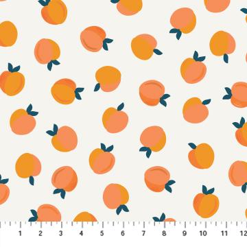 Figo Fabrics More Pie Peaches White 90451-10