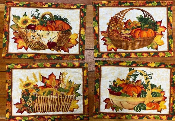 Finished Fall Placemats, Set of 4