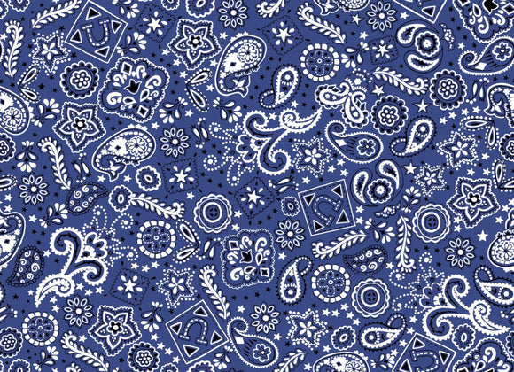 Foust Textiles Fun Flannel Bandana Blue 44 6401