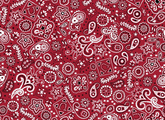 Foust Textiles Fun Flannel Bandana Red 44 6402