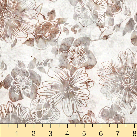Hoffman Fabrics  Bali Batik Garden Rosewood  R2229 54