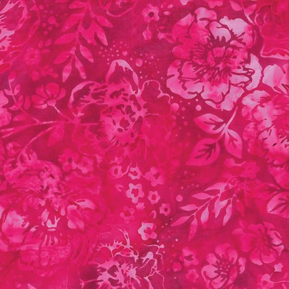 Hoffman Fabrics Bali Batik Peony Radish  S2363-434