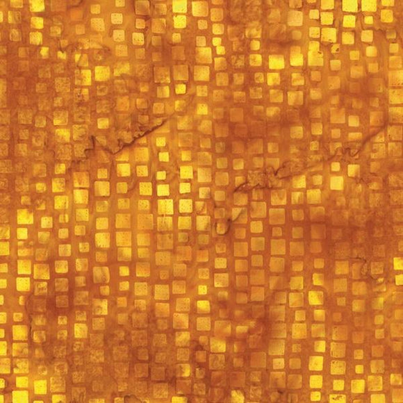 Hoffman Fabrics Bali Batik Square Stripe Gold Ochre  S2355-624