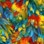 Hoffman Fabrics Call of the Wild Feathers Parrot  R4688 304