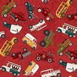 Henry Glass Papas Old Truck Truck Allover  9157-88 RED