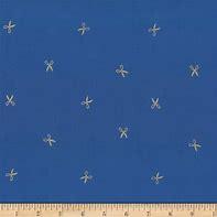 Hoffman Fabrics Batik Scissors Blue/ Gold 168-261G
