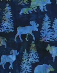 Hoffman Fabrics Silhouette Animal Lapis P2082-123