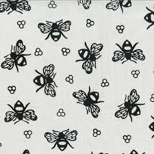 Hoffman Fabrics Batik Bumblebees Chalk White/ Black Q2108-665