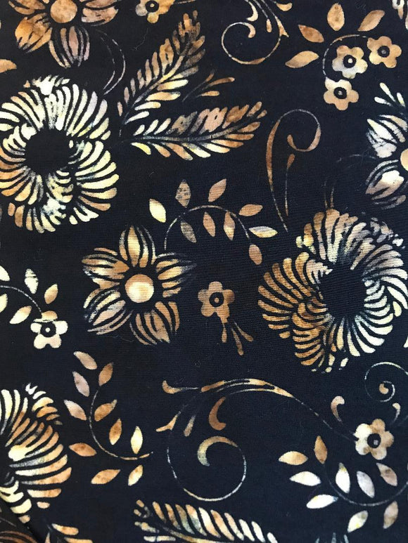 Hoffman Fabrics Bali Batik Flower Swirls Cappuccino N2840-610
