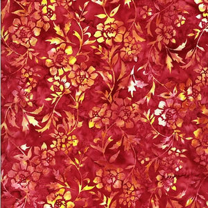 Hoffman Fabrics  Bali Batik Floral Sunset  T2383-151