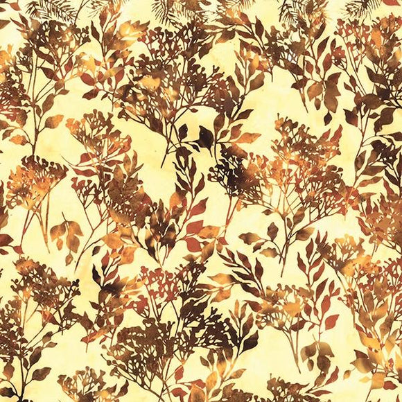 Hoffman Fabrics Bali Batik Floral Chia Tea T2377-415