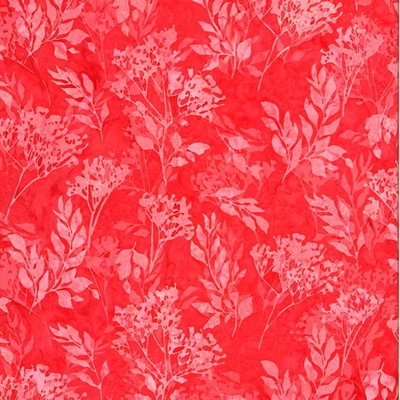 Hoffman Fabrics Bali Batik Foliage Coral T2377-59