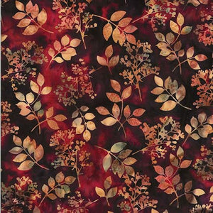 Hoffman Fabrics Bali Batik Mixed Foliage Harvest T2431-116