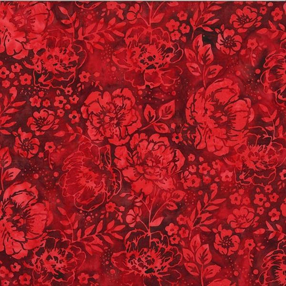 Hoffman Fabrics Bali Batik Peony Red S2363-8