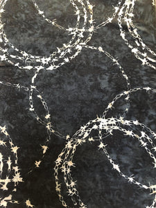 Hoffman Fabrics Bali Circular Barbed Wire Black Light R2283-537