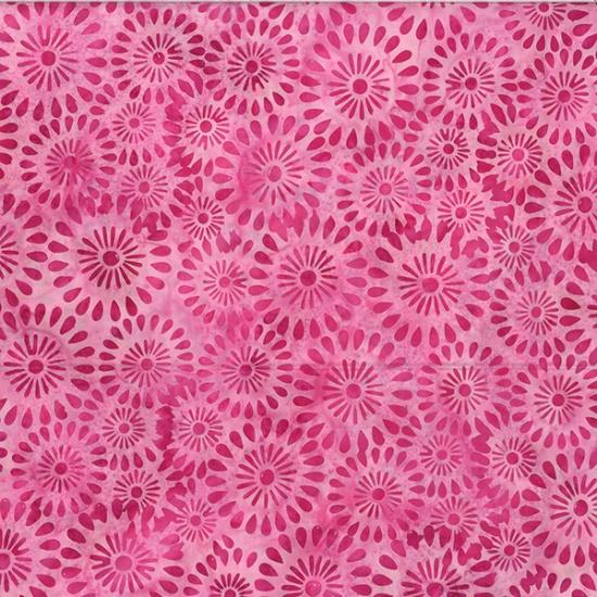 Hoffman Fabrics Bali Round Floral Raspberry V2538-97