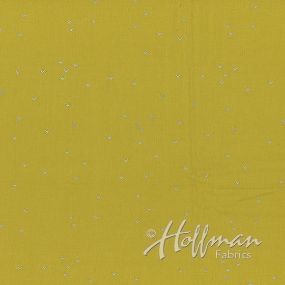 Hoffman Fabrics  Batiks Lines Mustard Silver  148-95S