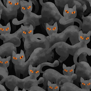 Hoffman Fabrics Boo! Halloween Cats U4982-604