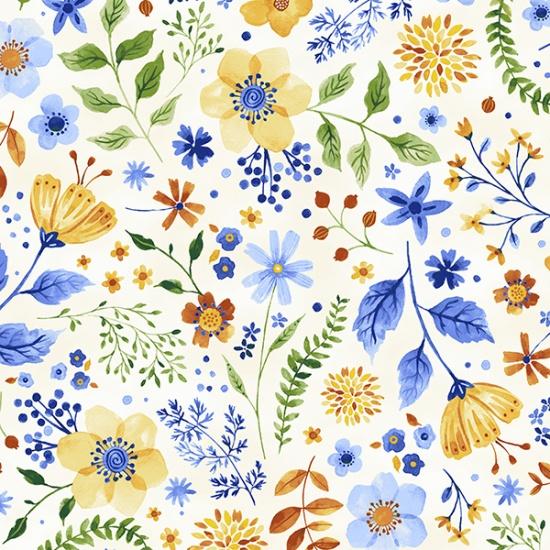 Hoffman Fabrics Bountiful and Blue Blossom V5235-448 BLOSSOM