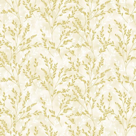 Hoffman Fabrics Fall Blooms Cream/Gold V5188-33G