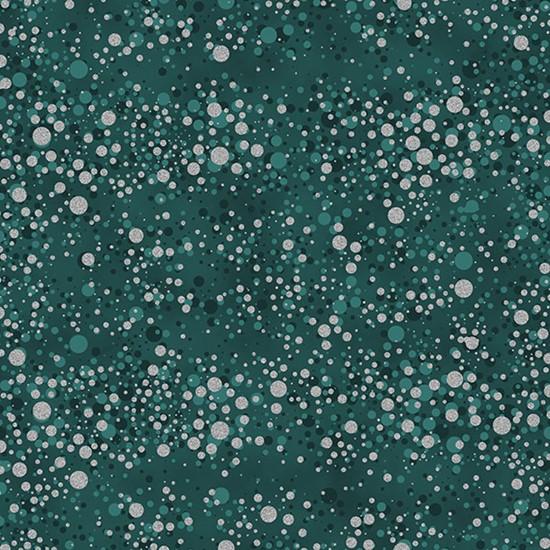 Hoffman Fabrics Fly Home for Winter Snow Flurry Teal/Silver U4975-21S