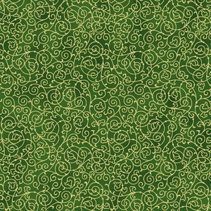 Hoffman Fabrics Holiday Elegance Hunter/Gold V7171-60G