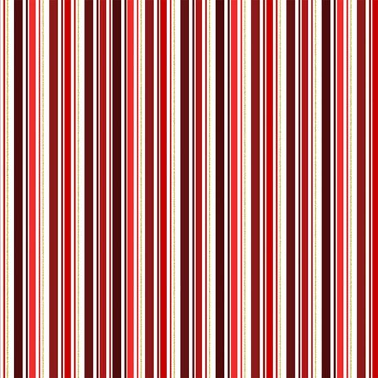 Hoffman Fabrics Holiday Sweets Candy Stripe Christmas Red/Gold U4996-210G