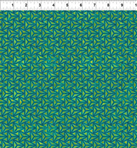 In The Beginning Fabric Cosmos Facet Teal  11COS1