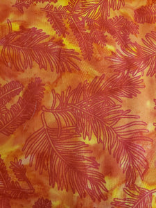 Island Batik Red/ Orange Leaves SS14K-F1