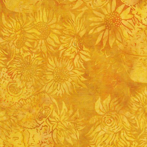 Island Batiks Vase W/ Sunflowers Spicy Mustard 122003065