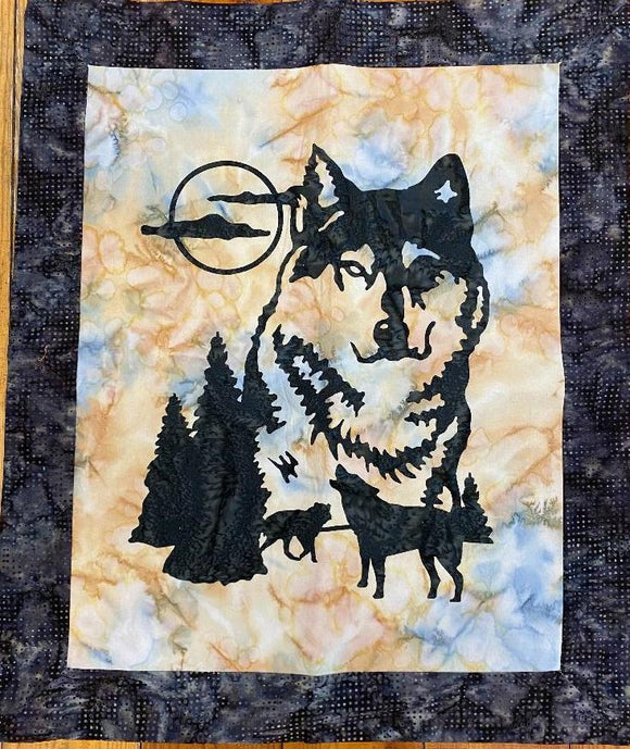 Laser Cut Wolf Finished Wallhanging 22 X 26
