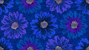 Midwest Textiles Good As Fold Blooms Sapphire RJR-FF500-SA3M