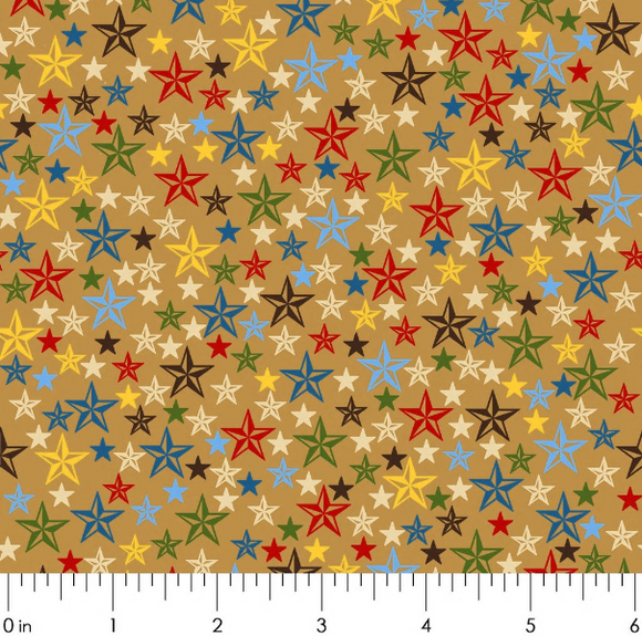 Midwest Textiles  Round Up Stars Tan RU1984-5