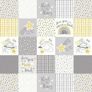 Michael Miller To the Moon Little Star Patch CX10085-WHIT
