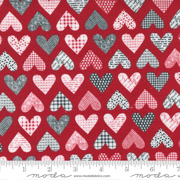 Moda Fabric Flirt Hearts Red 55570 22