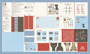Moda Fabrics Dog Daze Activity Book Panel Multi 20847 11 #56B