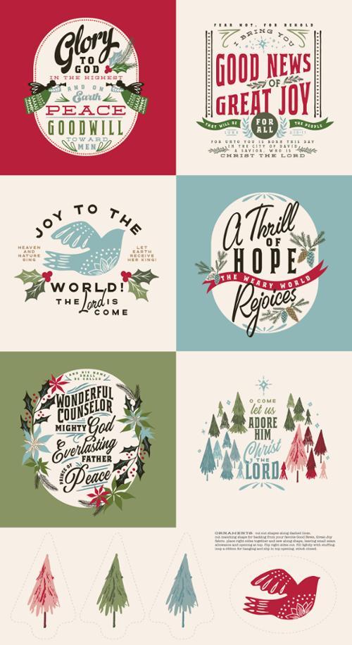 Moda Fabrics Good News Great Joy Panel Multi 45566 11 #2C