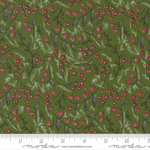 Moda Fabrics Merrymaking Foliage Evergreen Metallic 48344 14M