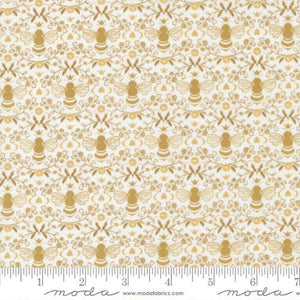 Moda Fabrics Midnight in the Garden Bees Mist Gold 43124 21